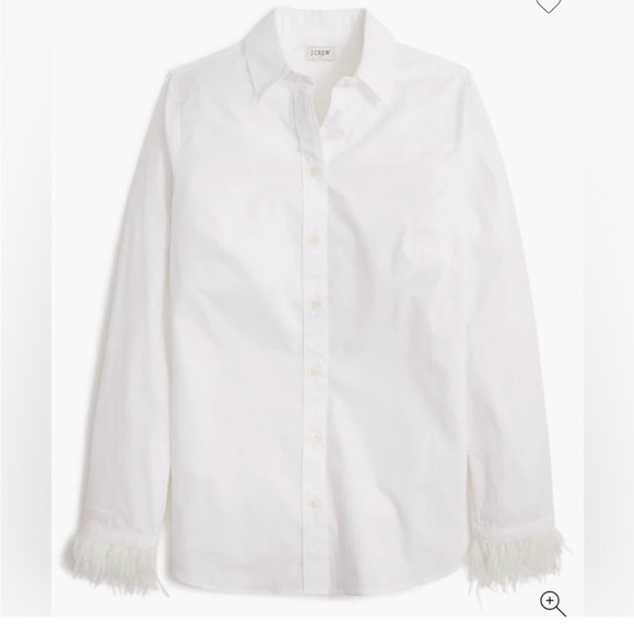 J. Crew Factory Tops - J. Crew Factory White Button Down feather shirt top HOT ITEM